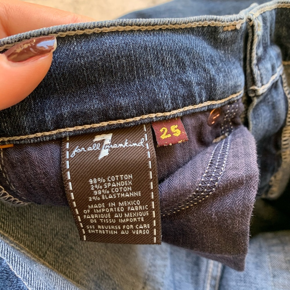 7 For All Mankind Women's Dark Blue Flare Jeans - Picture 5 of 12
